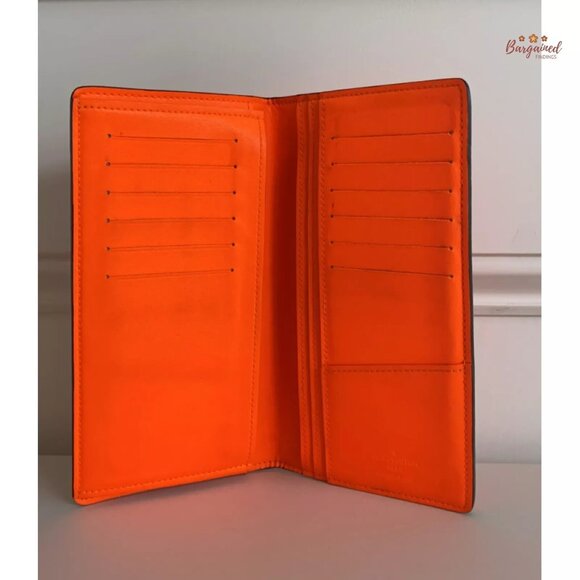 Authentic Louis Vuitton Orange Damier Infini Leather Brazza Bifold Wallet SP4182 - Picture 7 of 13
